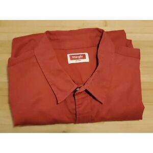 Wrangler Shirt Men's‎ Size XL Red Button Up Short Sleeve